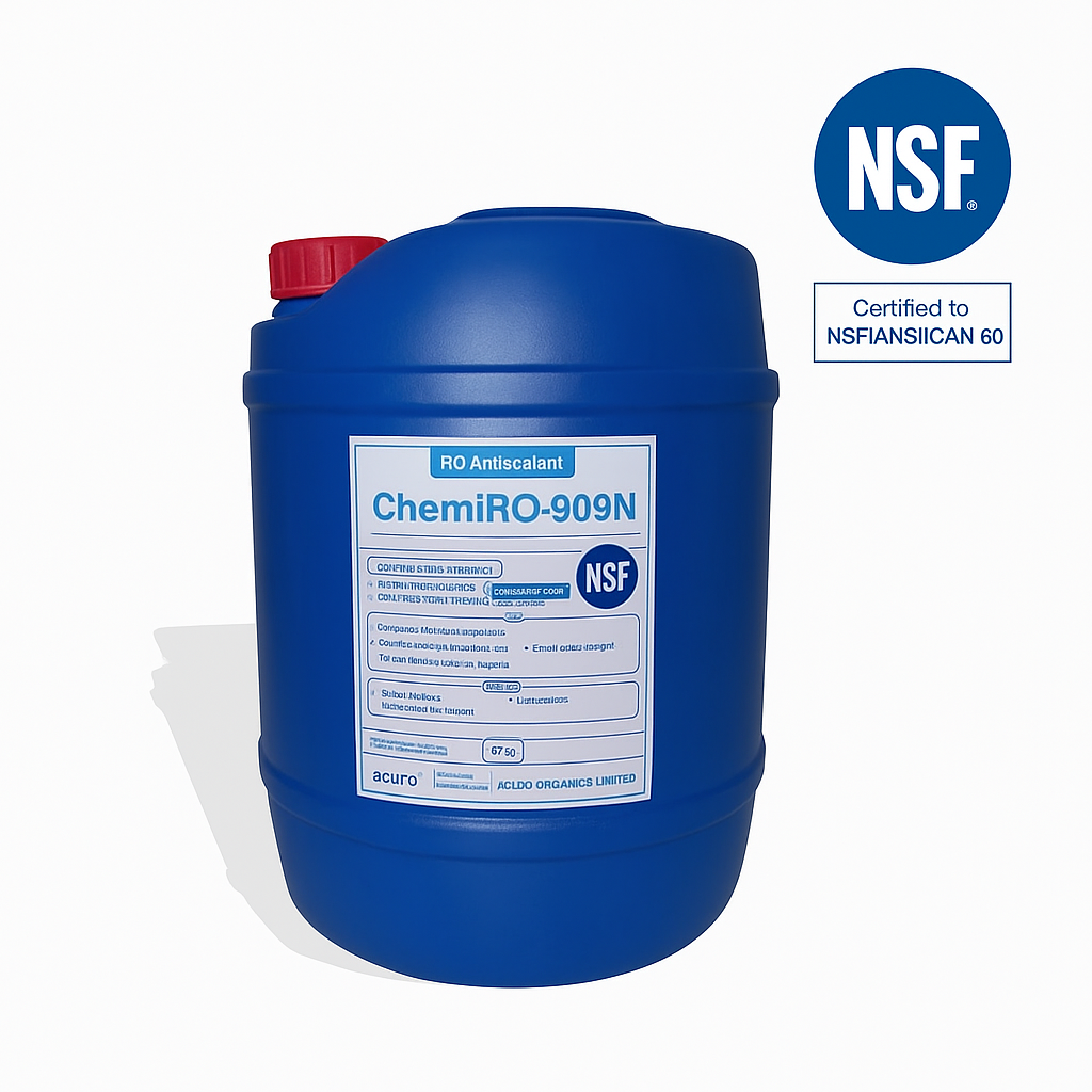 ChemiRO 909N – NSF Certified, Food Grade RO Antiscalant – Acuro (25 Kg) | Effective Scale Prevention for RO Systems