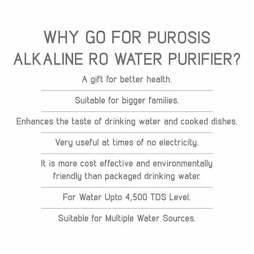 Purosis 321 9L RO + UV + CU Guard + Alkaline Enhancer + Mineral Water Purifier (Black)
