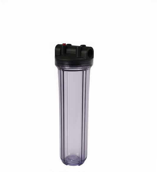 20 Inch Slim Micron Filter Housing [Transparent Clear] | Compact Water Filter Housing for RO & Purification Systems