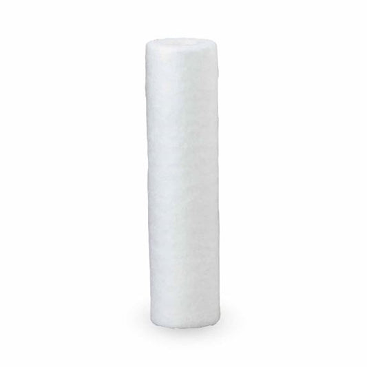 one piece of a clean white spun filter cartridge